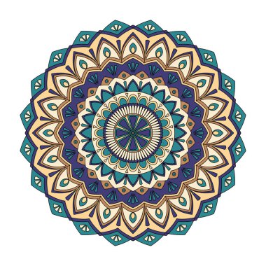 Renk çiçek mandala, vektör çizim