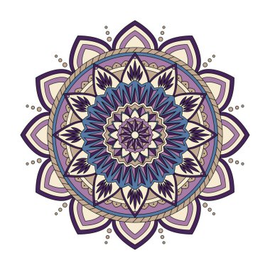 Renk çiçek mandala, vektör çizim