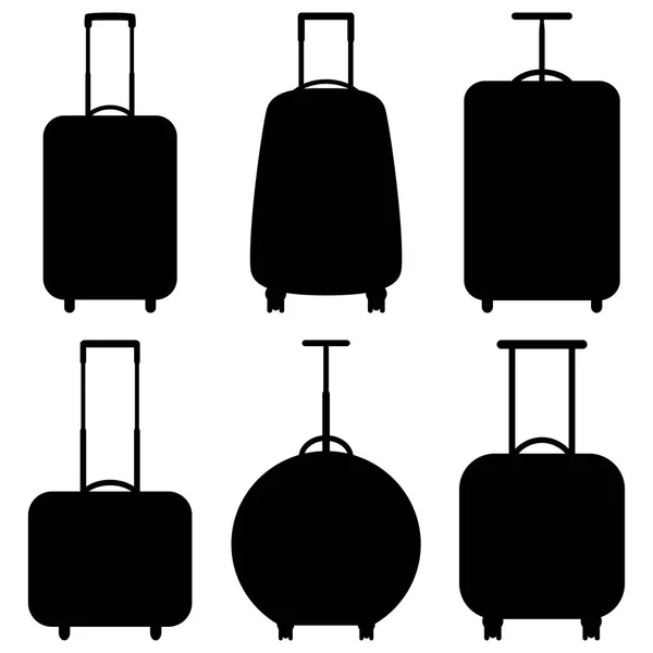 Набор значков чемоданов, векторная иллюстрация — стоковый вектор