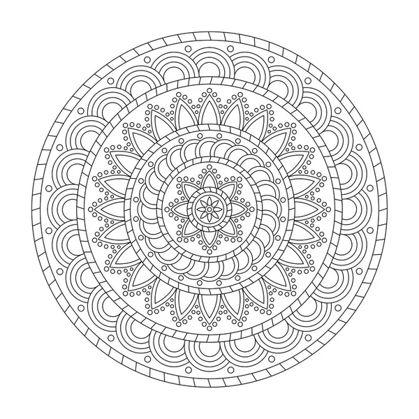 Download Circle mandala adult coloring page, with palm tree — Stock ...