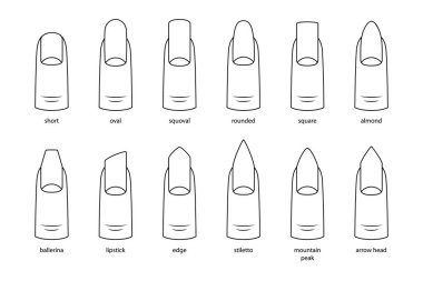 Şekilleri tırnak, illüstrasyon vektör