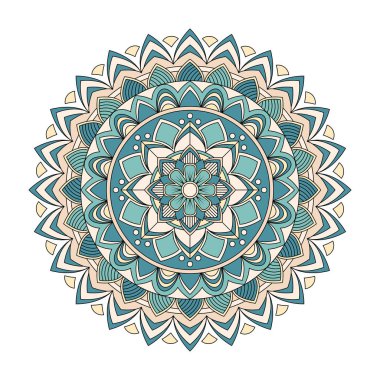 Renk çiçek mandala, vektör çizim