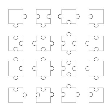 Bulmaca parçaları, vektör çizim seti