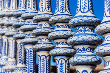 Ayrıntı Köprüsü Plaza de Espana, Sevilla, İspanya