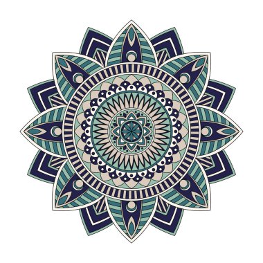 Renk çiçek mandala, vektör çizim