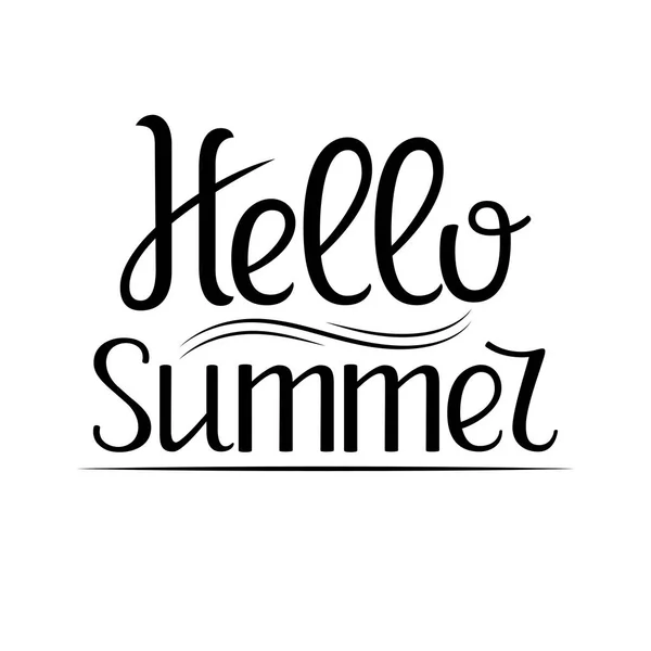 Hand drawn lettering "Hello Summer", vector illustration — Stock Vector