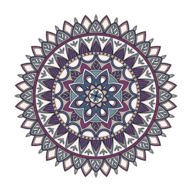 Renk çiçek mandala, vektör çizim