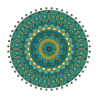 Renk çiçek mandala, vektör çizim