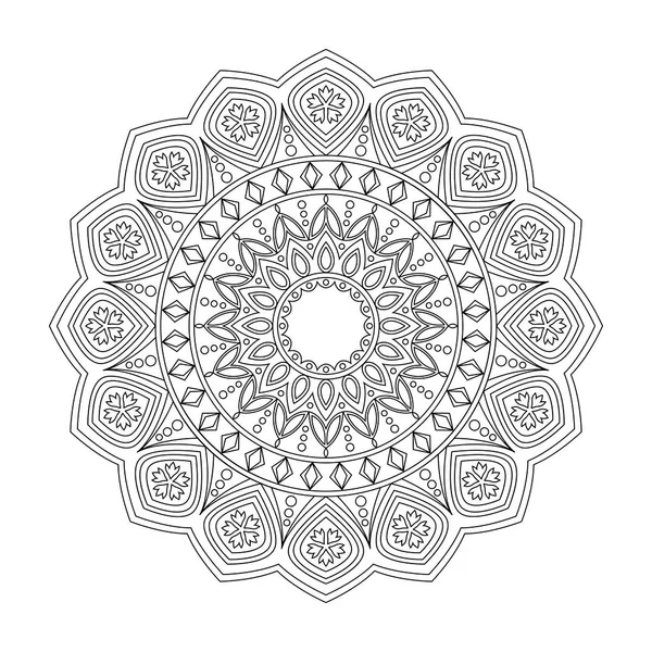 Mandala floreale, illustrazione vettoriale — Vettoriale Stock