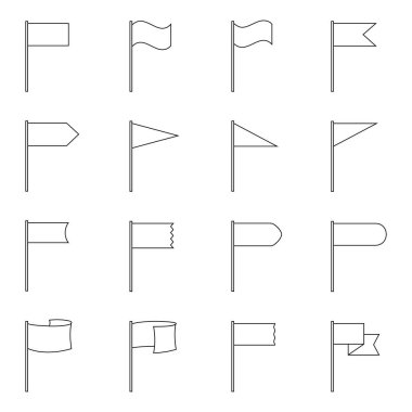 Bayraklar, vektör çizim seti