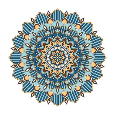 Renk çiçek mandala, vektör çizim