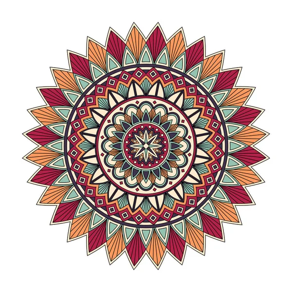 Mandala floral couleur, illustration vectorielle — Image vectorielle