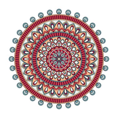 Renk çiçek mandala, vektör çizim