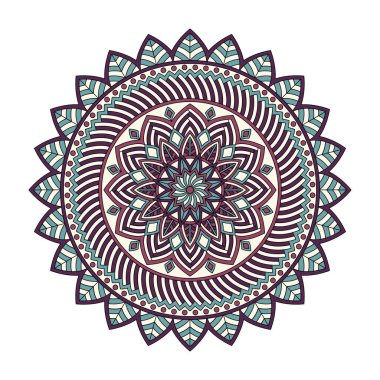 Renk çiçek mandala, vektör çizim