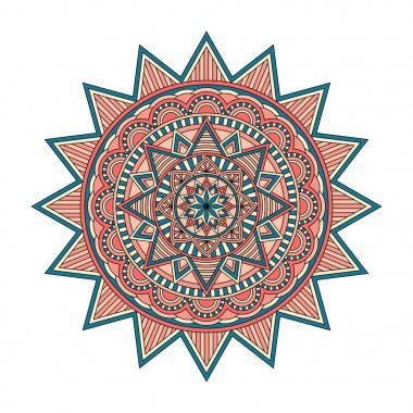 Renk çiçek mandala, vektör çizim