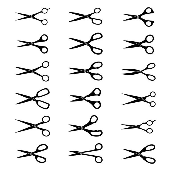 Makas, vektör çizim siluetleri kümesi