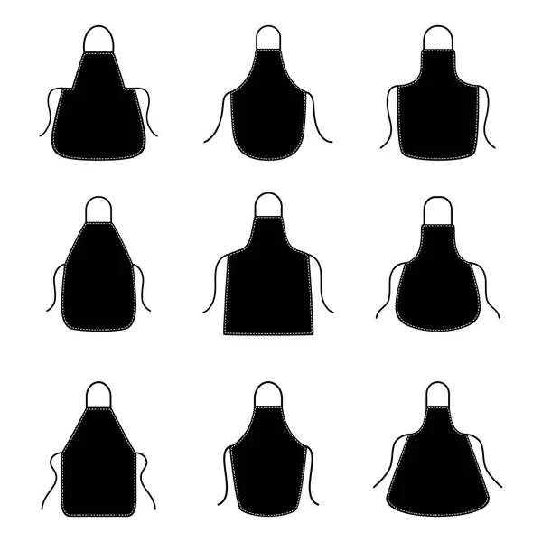 Ensemble de silhouettes de tabliers, illustration vectorielle — Image vectorielle