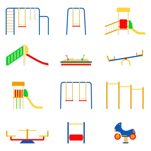 Set von Kinderspielplatz-Symbolen, Vektorillustration — Stockvektor