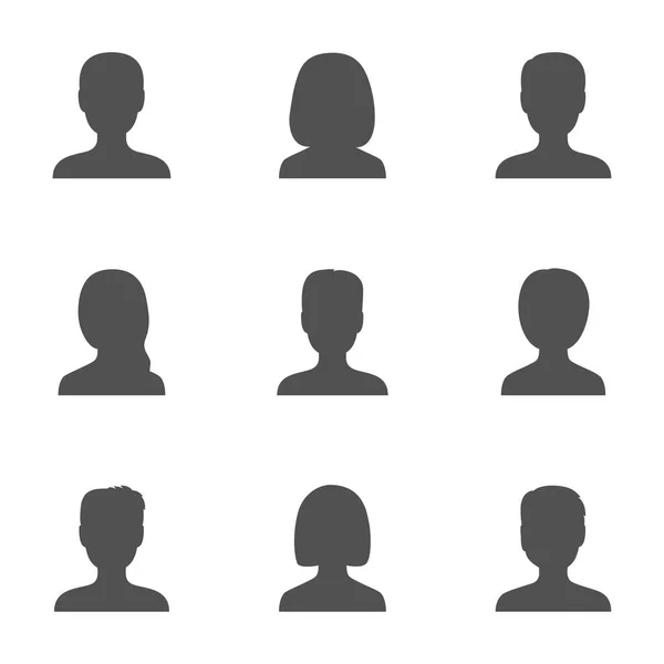Conjunto de ícones de avatar padrão, ilustração vetorial — Vetor de Stock
