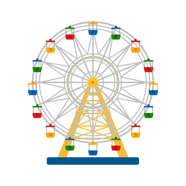 Colorful ferris wheel on white background, vector illustration — Stock Vector