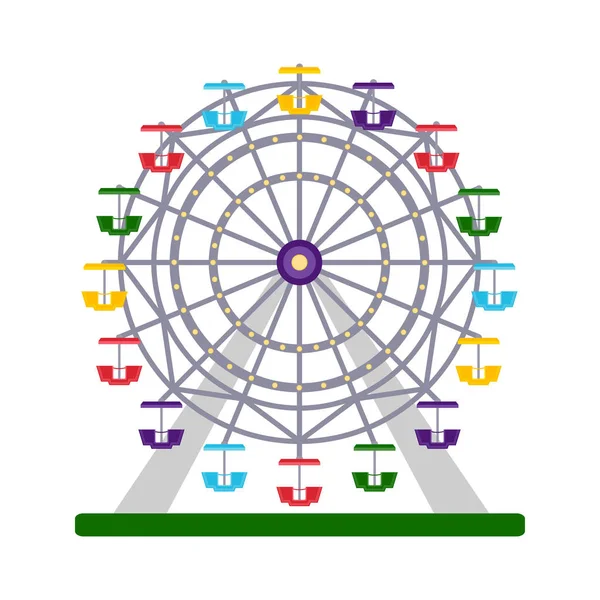 Roda gigante colorida sobre fundo branco, ilustração vetorial — Vetor de Stock