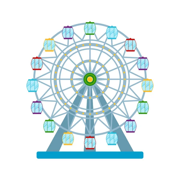 Colorful ferris wheel on white background, vector illustration — Stock Vector
