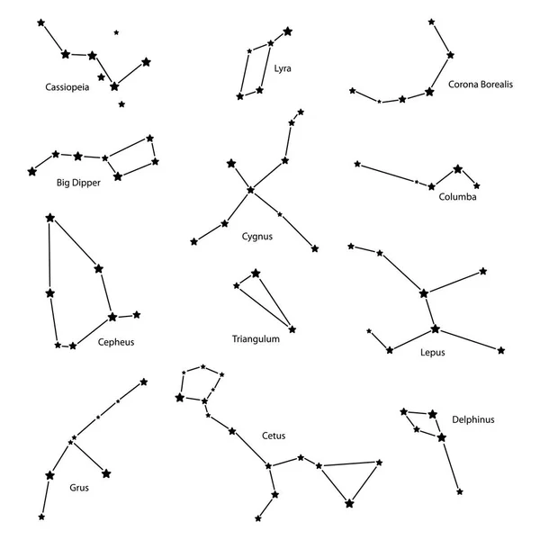 Constelaciones, ilustración vectorial — Vector de stock