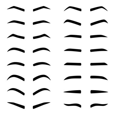 Kaşlar, vektör çizim tasarımlarıyla kümesi