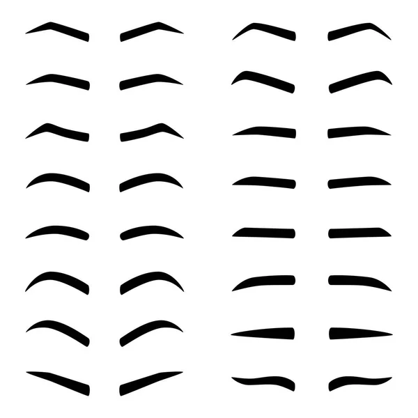 Set of designes of eyebrows, vector illustration — Stock Vector