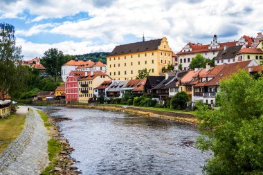 Görünüm şehir Ceski Krumlov ve Nehri Vltava, Çek Cumhuriyeti