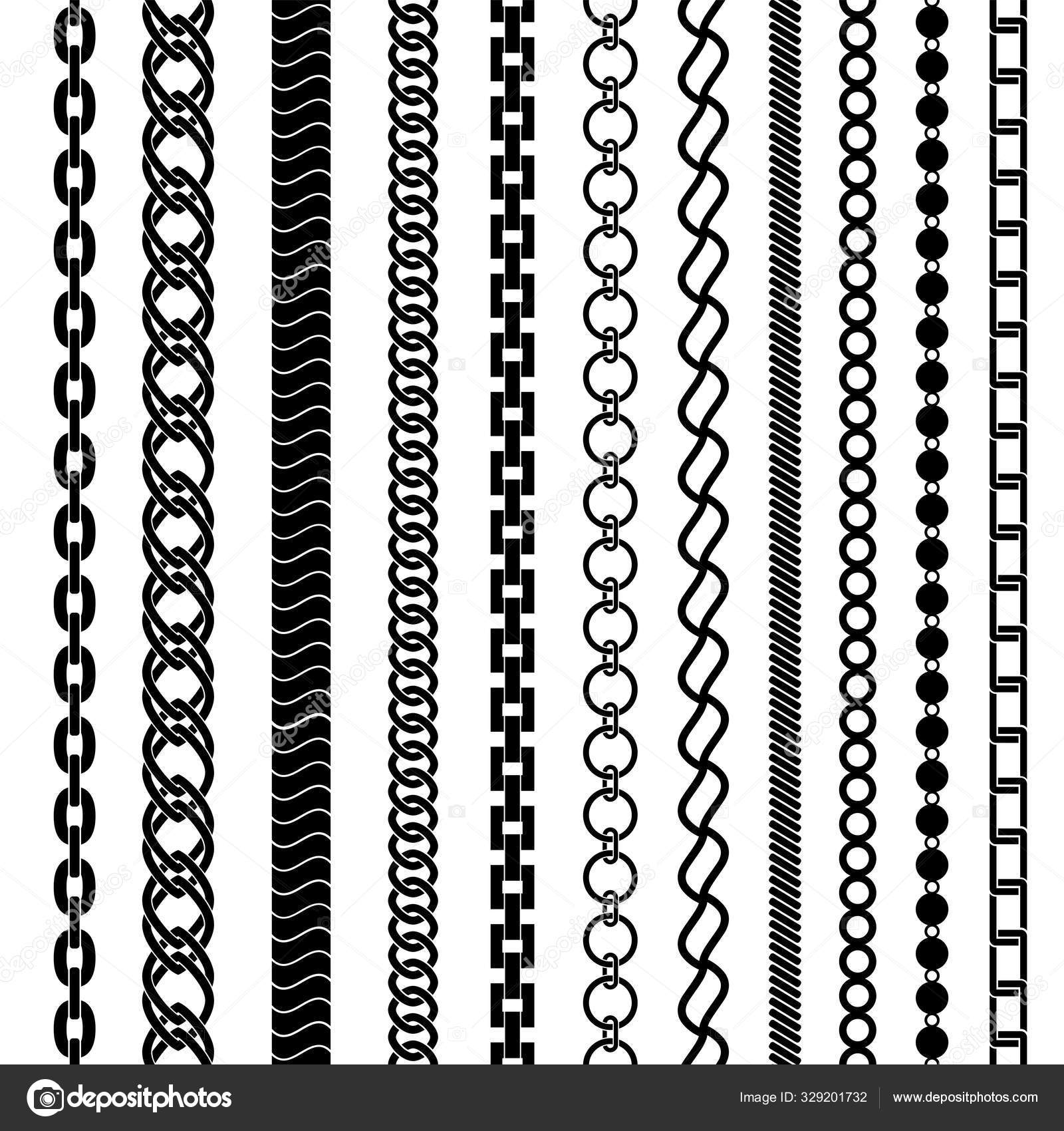 Set of black vertical chains, vector illustration Stock Vector Image by ...