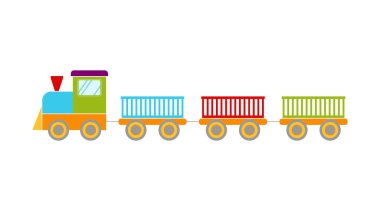 Parlak oyuncak treni, vektör illüstrasyonu