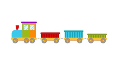 Parlak oyuncak treni, vektör illüstrasyonu