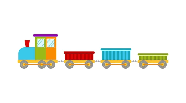 Parlak oyuncak treni, vektör illüstrasyonu — Stok Vektör