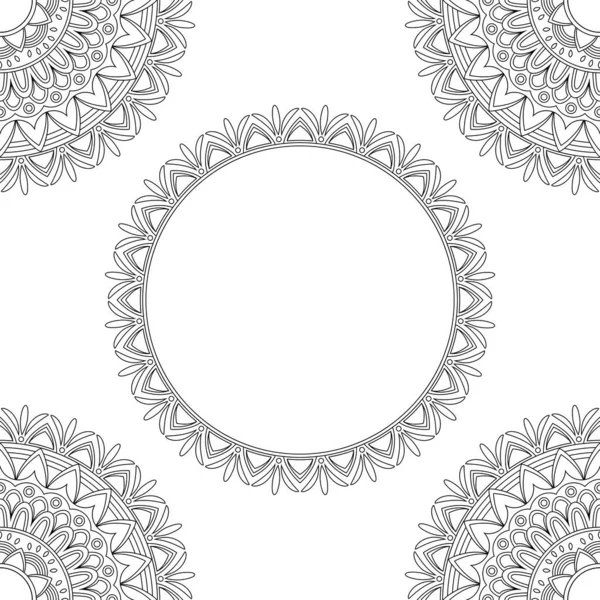 Fond Avec Mandalas Floraux Livre Colorier Illustration Vectorielle — Image vectorielle