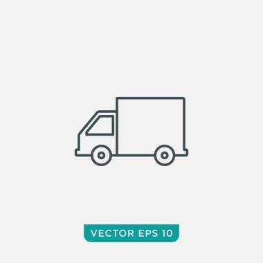 Teslimat Kamyonu Simgesi Tasarımı, Vektör EPS10
