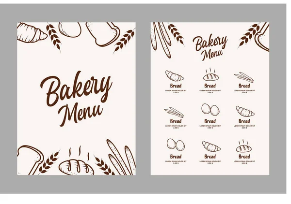 Padaria Modelo Menu Com Estilo Vintage — Vetor de Stock