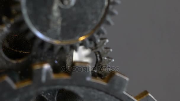 Σκουριασμένο Tetro μηχανικό ρολόι γρανάζια — Αρχείο Βίντεο