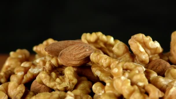 Almond and Walnut Macro View — Stock Video