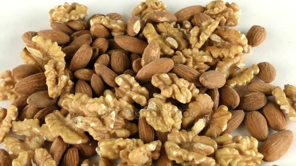 Almond and Walnut Macro View — Stock Video