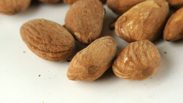 Comida de almendras Macro View — Vídeos de Stock