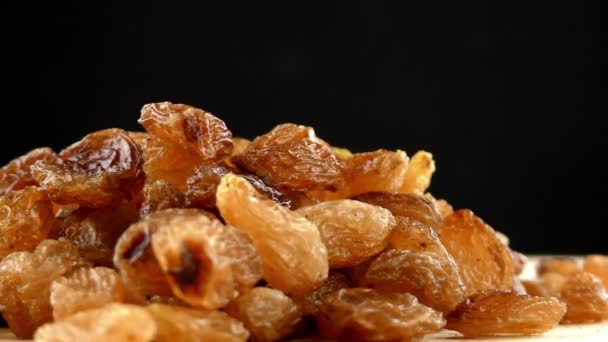 Vista macro Raisins — Video Stock