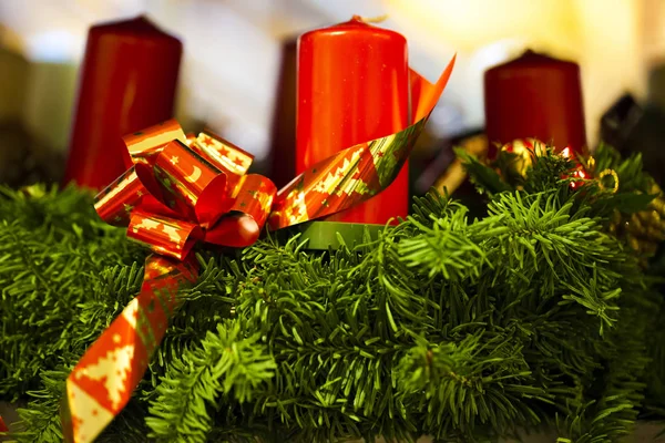 Velas de decoración de Navidad — Foto de Stock