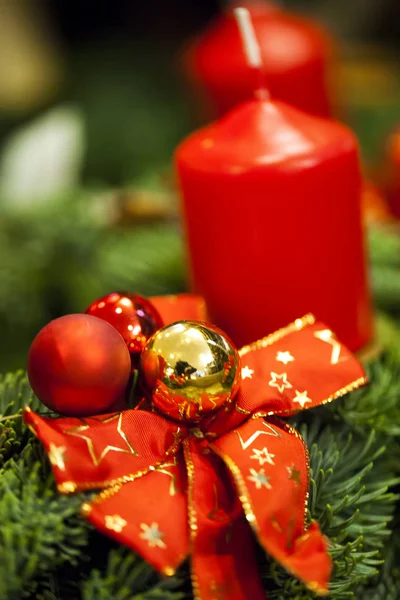 Vánoční dekorace svíčky — Stock fotografie