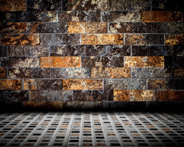 Grunge urbano abstrato interior tijolo parede palco fundo textura — Fotografia de Stock