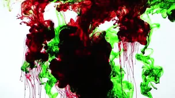 Abstract Ink Paint Art Blend Colorful Splash in Underwater — Stock Video