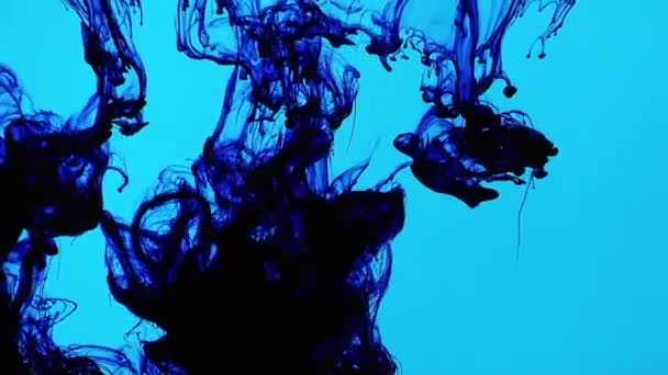 Abstract Ink Paint Art Blend Colorful Splash in Underwater — Stock Video