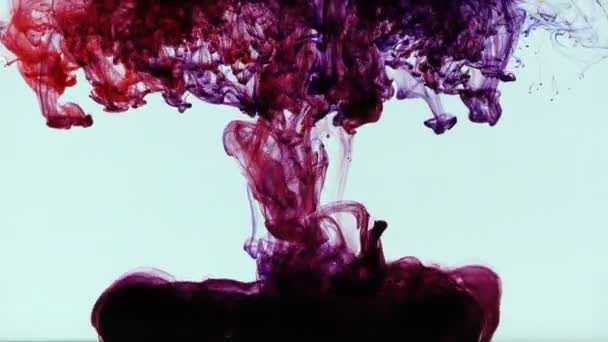 抽象水墨漆艺术交融多彩飞溅在水下 — 图库视频影像