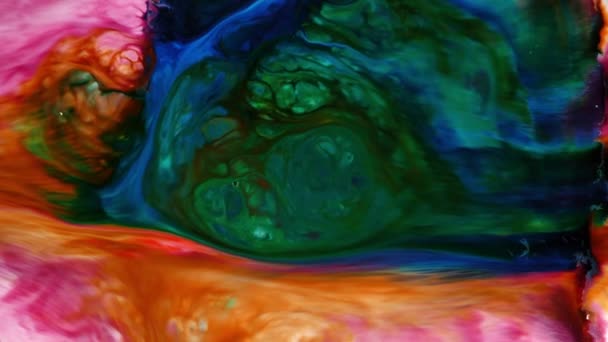 Abstract Colorful Paint Ink Liquid Explode Diffusion Psychedelic Blast Movement — Stock Video