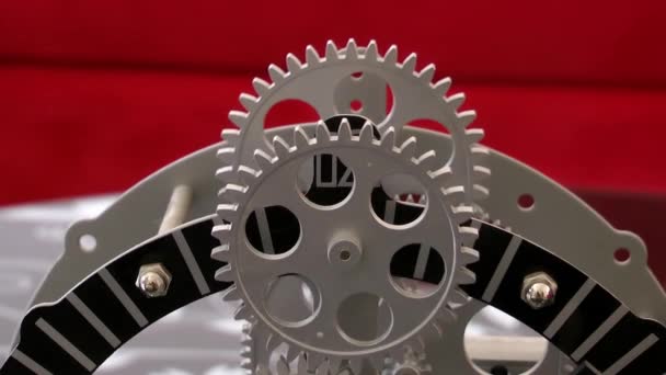Σκουριασμένο ρετρό μηχανικό ρολόι γρανάζια — Αρχείο Βίντεο